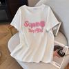 Women's Plus Size Mid-Length Loose Fit Round Neck Short-Sleeve T-Shirt (200/300/350 Jin, Style 6107)