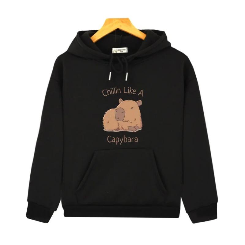 Felpe con Cappuccio Capibara Tipo Chilin Felpe Manica Lunga Bambini Top Pullover Abbigliamento Donna