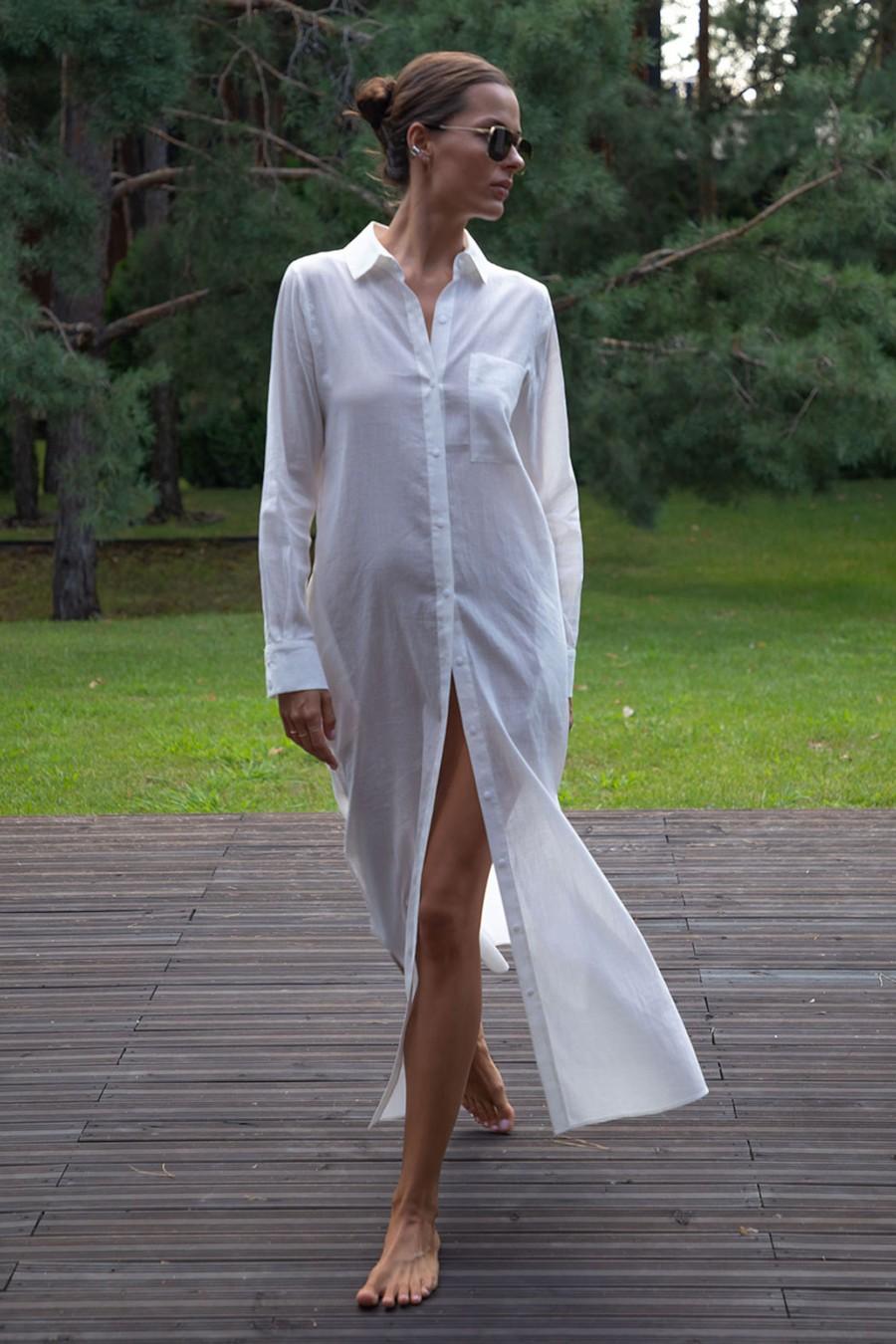 

Літня сукня-сорочка на гудзиках NOKAYA (104989) 50(2XL) білий