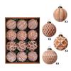12PCS 8cm Christmas Ornament Ball Set Brown Vintage Style Christmas Tree Pendant Shatterproof Xmas Tree Ornaments