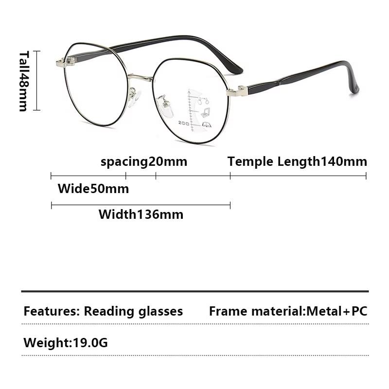 Xiaomi Trendy Metal Eyeglasses Progressive Lens Far Near View Anti Blue Light Clear Presbyopic Glasses 8067