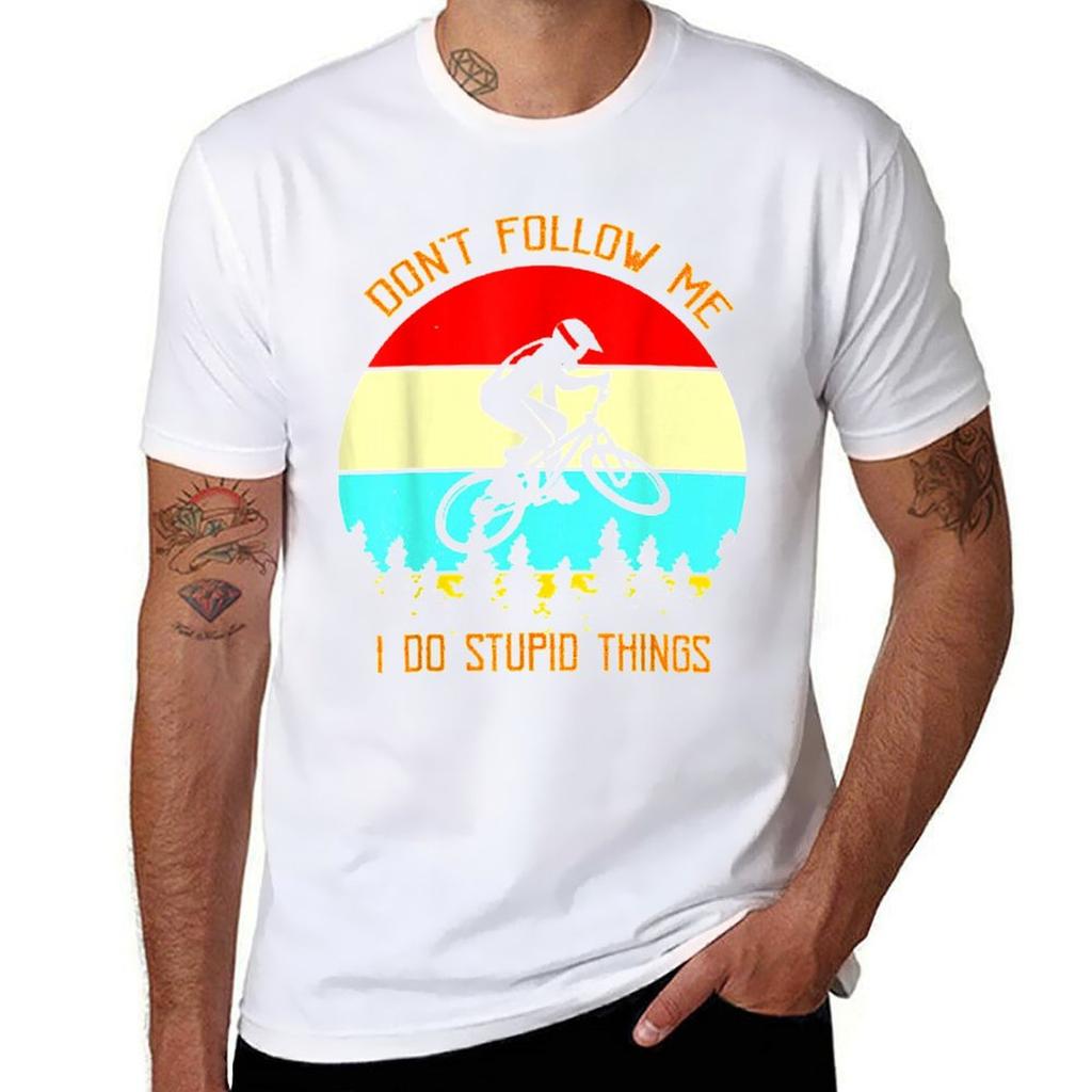 Dont Follow Me I Do Stupid Things Tshirt Simple Casual Short Sleeve Tee Tshirt