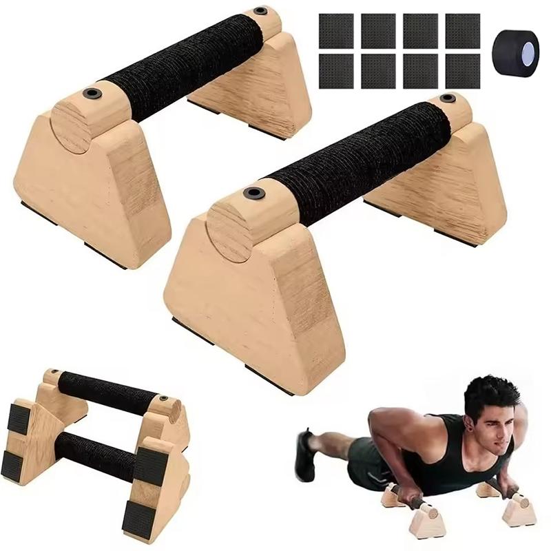 1 pár dřevěných push-up stojek, pár pro domácí cvičení, paralety, odolný stojan na kliky, cvičební pomůcka pro ruce