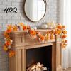 Fall Harvest Decorations 180cm Artificial Vine Hanging Door Wreath with Pumpkins Berries Maple Leaves Indoor