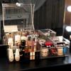 Organizator cosmetic transparent rezistent la praf cu capacitate mare pentru rujuri și produse de îngrijire a pielii