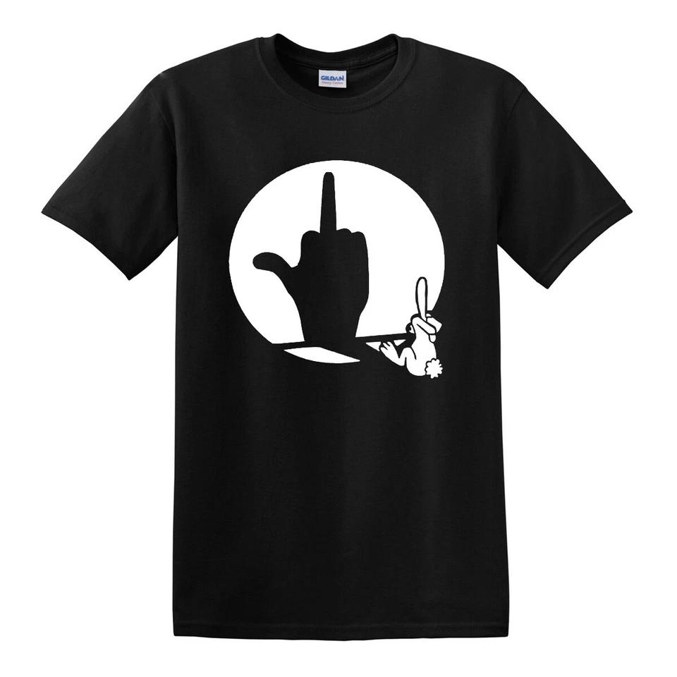 Middle Finger Shadow Puppet T Shirt Funny Rude Joke Novelty Rabbit Gift Top Tee 3 S
