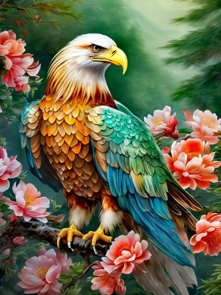 2024 New 5DDiy Diamond Embroidery Bird Eagle Chicken Animal Full Round Square Diamond Colored Mosaic Wall Home Decoration