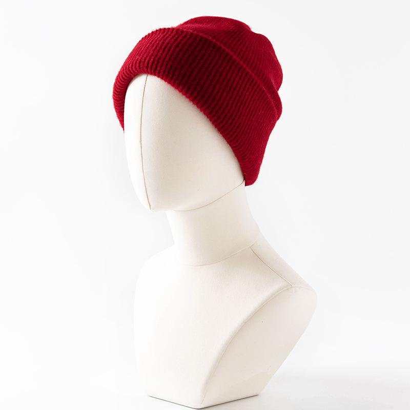 Unisex Herbst-Winter Koreanischer Stil Trendige Gestrickte Wollmütze - Vielseitig, Warm, Einfarbig, Lässiger Stil