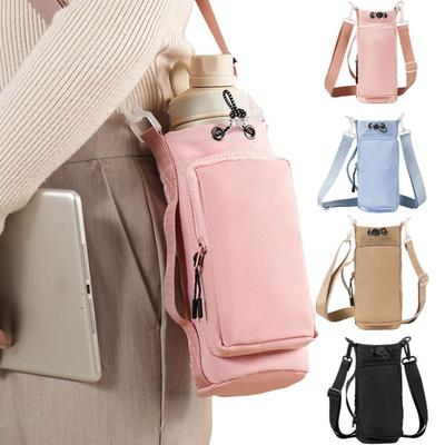 With Phone Pocket Water Cup Bags with Keychain & Mountaineering Button Bottle Carrier Bag Outdoors