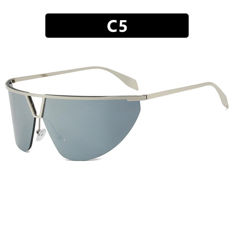 Metal Half Rimless Sunglasses Women For Men Vintage Sun Glasses Steampunk Popular Outdoor Skiing Luxury Brand Design Shades