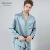 Men's 100% Mulberry Silk Loungewear Set: Long Sleeve, Long Pants, Indoor/Outdoor, Spring/Summer 2025 Pajamas.