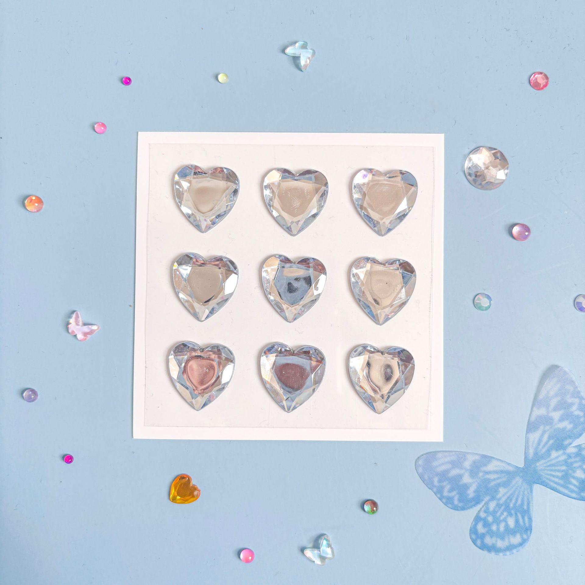 

5Pcs love beauty girl diamond laser colorful crystal mobile phone sticker decorative DIY makeup girl sticker 7 13.5