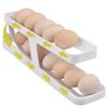 New Automatic Rolling Double-layer Egg Dispenser, Egg Holder Dispenser for Refrigerator, Holds 15 Eggs, Space-Saving Egg Storage