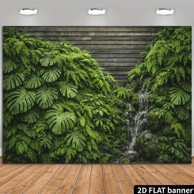 2D Natural Rainforest Plant Maternity Birthday Photography Backdrop Decor