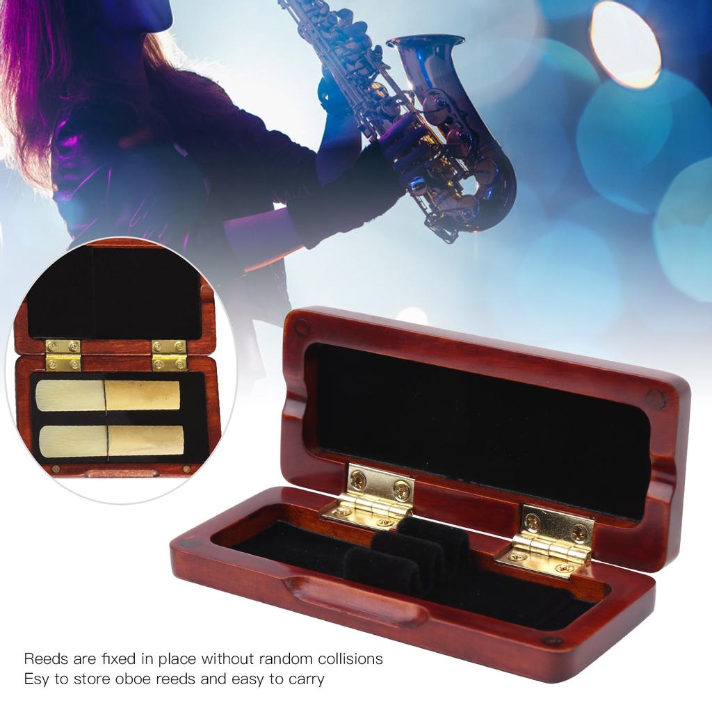 Buy Wooden Reeds Case Cover Wood Saxophone Reeds Storage Box Case Holder Container at affordable
