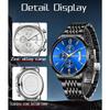 SANDA Fashion Men Chronograph Wristwatches Stainless Steel Waterproof Luminous Man Watch Date Quartz Business Men's Watches