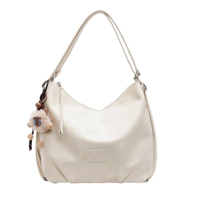 New Maillard Retro Soft Leather Tote Bag Trendy Casual Student Class Commute Large Capacity Backpack