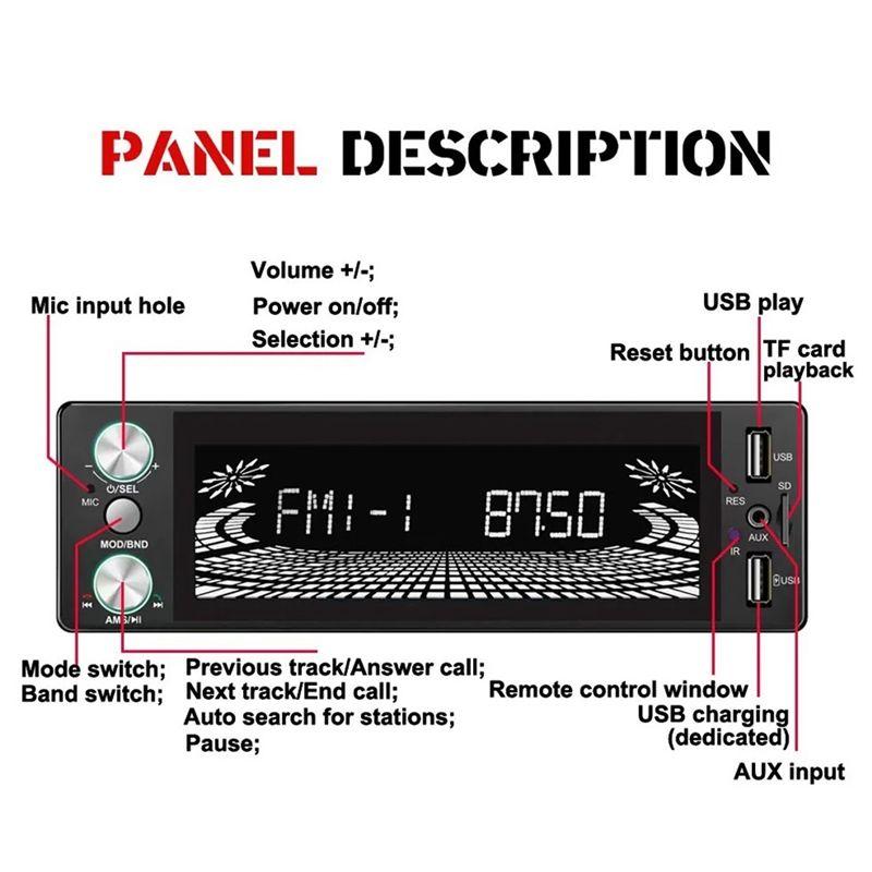 1 Din Car Radio MP3 Player Car Multimedia Stereo Player Car FM AUX Input Receiver