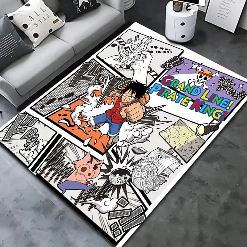 Tappeto Tappeto Artistico One Piece per Soggiorno Camera da Letto Casa Decorazione Divano Bambini Gioco Tappetino Antiscivolo per Pavimento