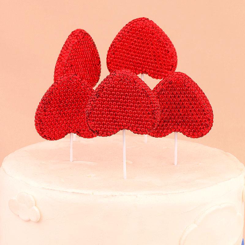 45mm Red Heart Rhinestone Polymer Clay Beads for DIY Jewelry & Phone Charms