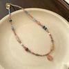 "Peach Island" Beaded Necklace Women's Niche Non-collision Collarbone Chain Gentle Temperament Accessories