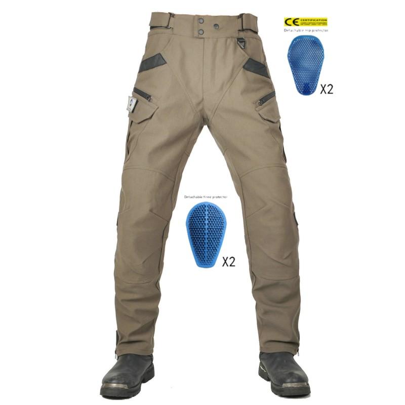 Mens Motorcycle Riding Pants 600D Oxford Fabric Abrasion-Resistant Tactical Biker Trousers With Silicone Pads