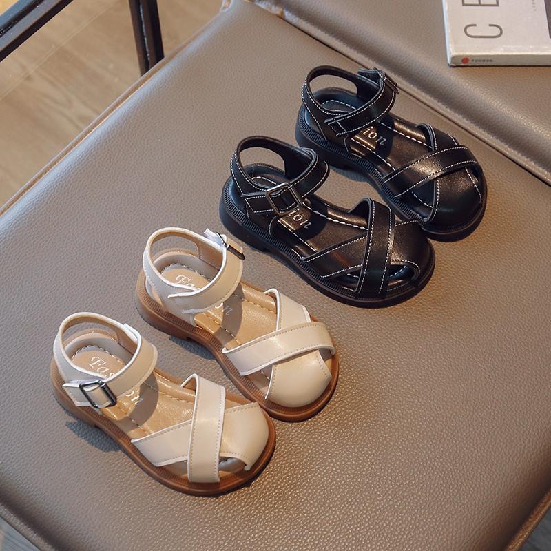 Kids Beach Shoes Soild Color Soft Sole Girls Princess Shoes Hollowed-out 2025 Summer New Boys Sandals Non-slip Ins Trendy