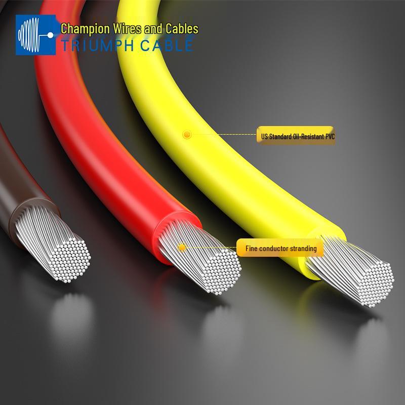 UL1283 8AWG Electronic Wire, 600V, 105°C, Tinned Copper PVC, American Standard New Energy Vehicle Wire.
