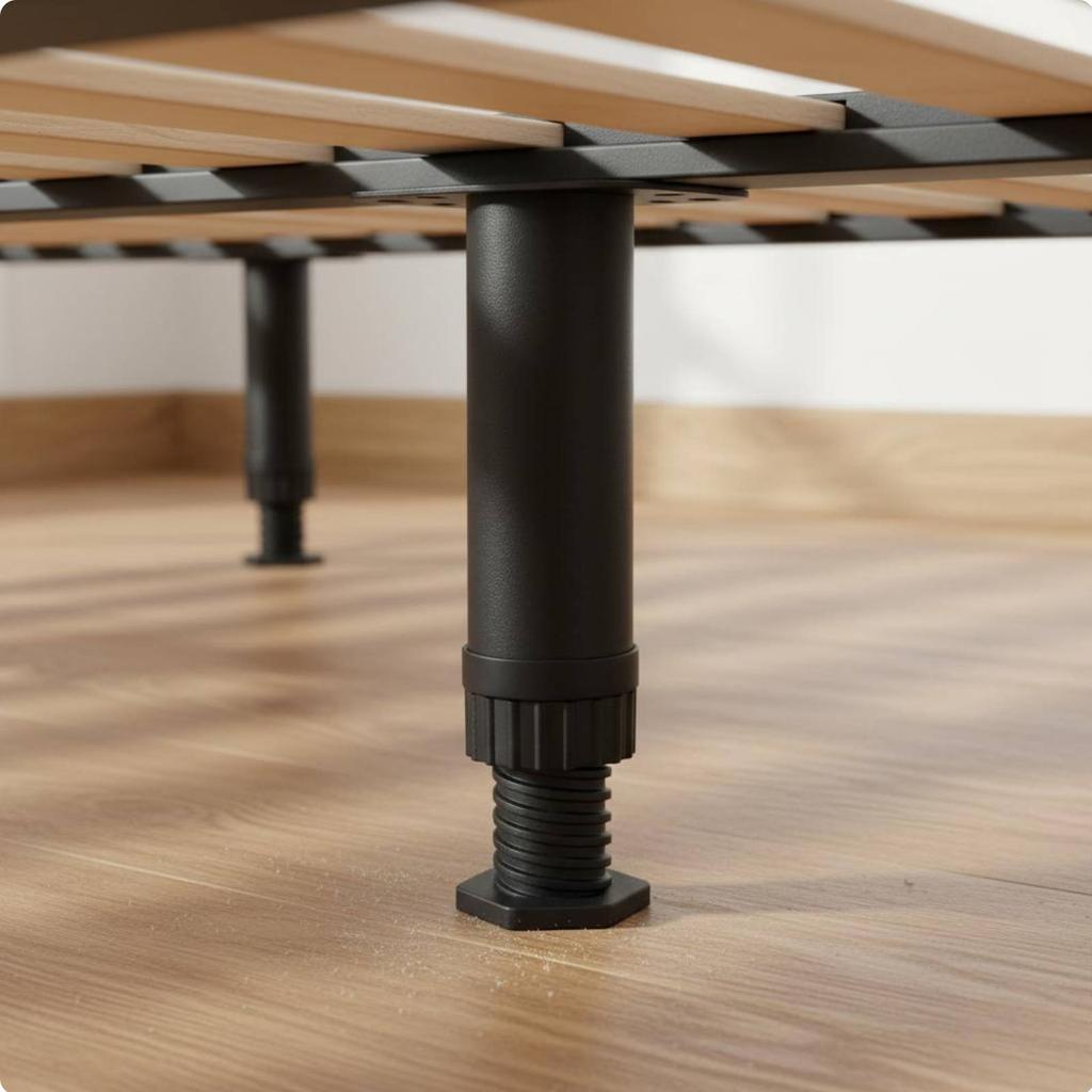 Adjustable Bed Frame Leg Easy Installation Bed Slat Center Support Telescopic Furniture Foot Sturdy Duty Non-Slip Base