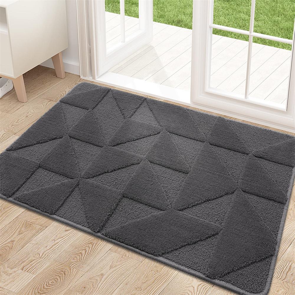 Olanly Indoor Outdoor Door Mats 50x80cm Door Mats Dirt Trapper Soft Doormats Super Absorbent Entrance Rug Non-slip Floor Mat