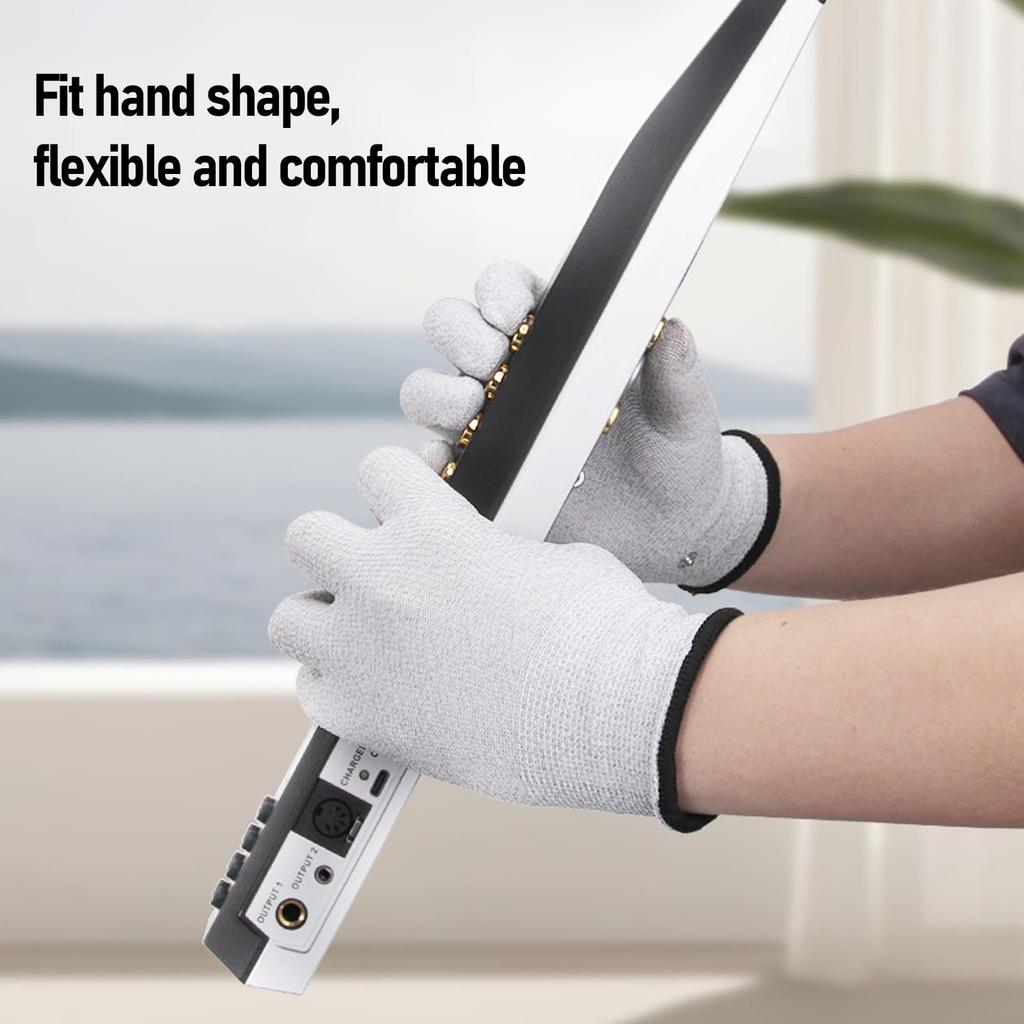 Conductive Gloves Nylon Silver Fiber 280D Breathable Unisex Computer Gloves for Electronic Assembly Circuit Board Handling