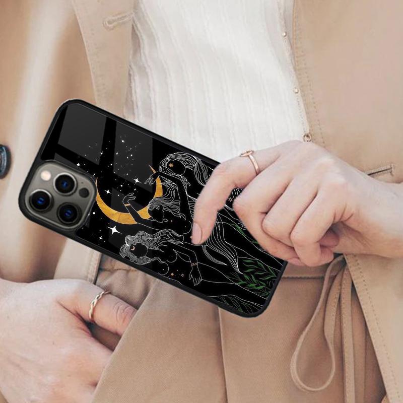 Fortune Telling Moon Stars Hands Art Magnetic Phone Case For APPLE iPhone 17 Air 16 14 13 12 Pro Max 15 Plus With MagSafe Cover