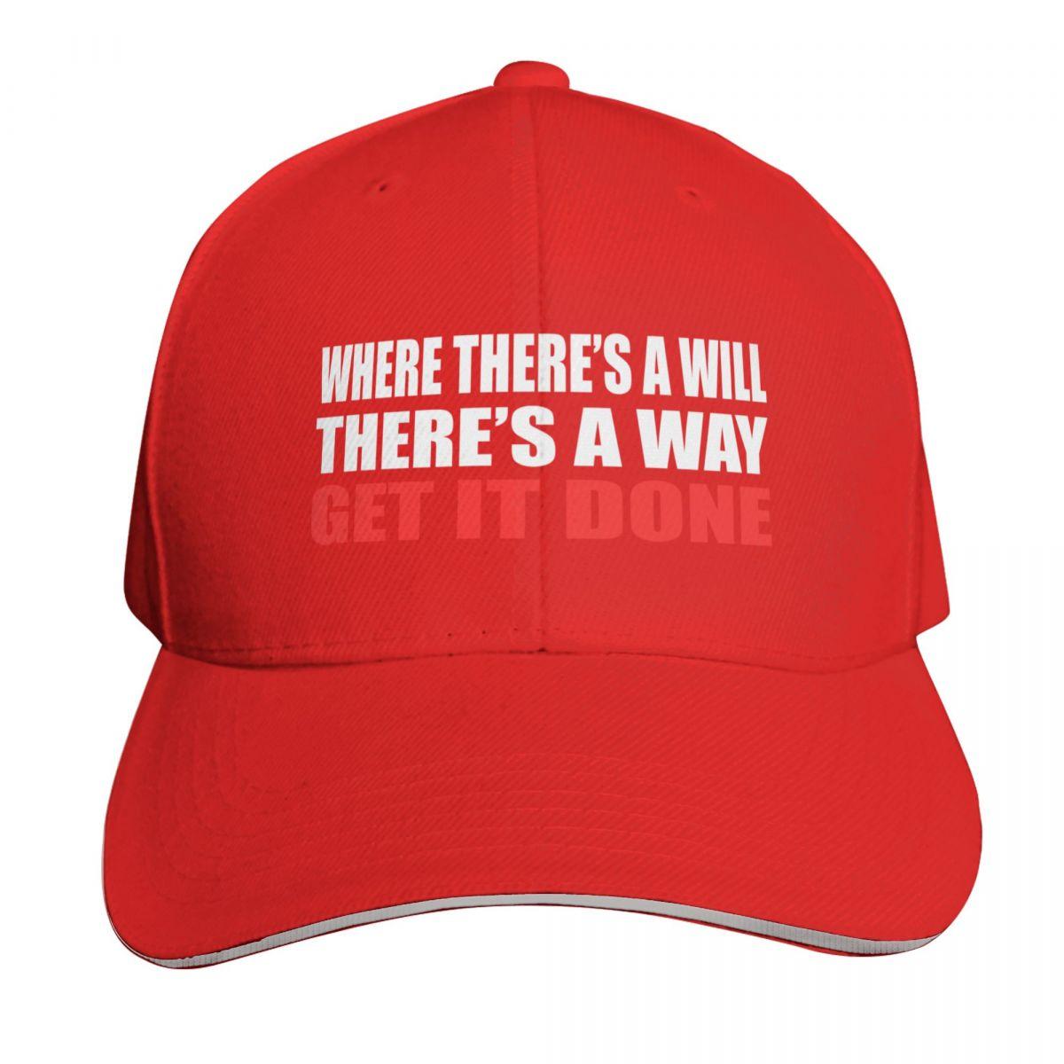 Where theres a will theres a wayGet it done Baseball Cap New Hat Sunscreen black For Girls Unisexs