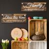 2pcs Wooden Signs Bless This Home Family Farmhouse Wall Art Decor For Bedroom Living Room Office