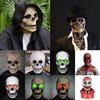 Halloween Animated Talking Mask Glowing Green Eyes Skull Mask Animated Moving Jaw Skull Realistic Halloween Prop Full Head Halloween Skull Mask