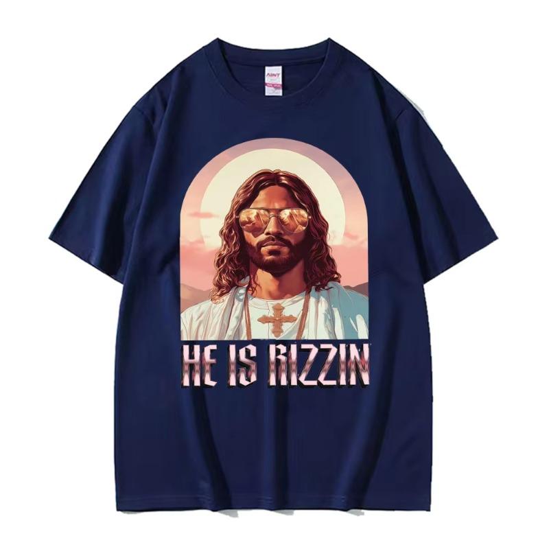 He Ls Rizzin Ježíš Rap Velikonoční Ježíš Tričko Pánské Oblečení Hip Hop Humor Styl Tričko Topy Unisex Pohodlí 100% Bavlna Trička