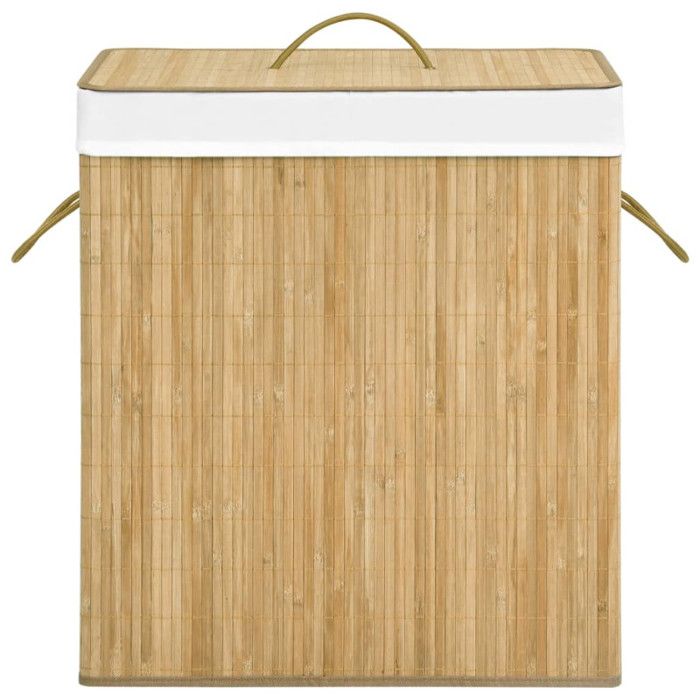 VidaXL Panier à linge avec 2 sections bambou 100 L 320740