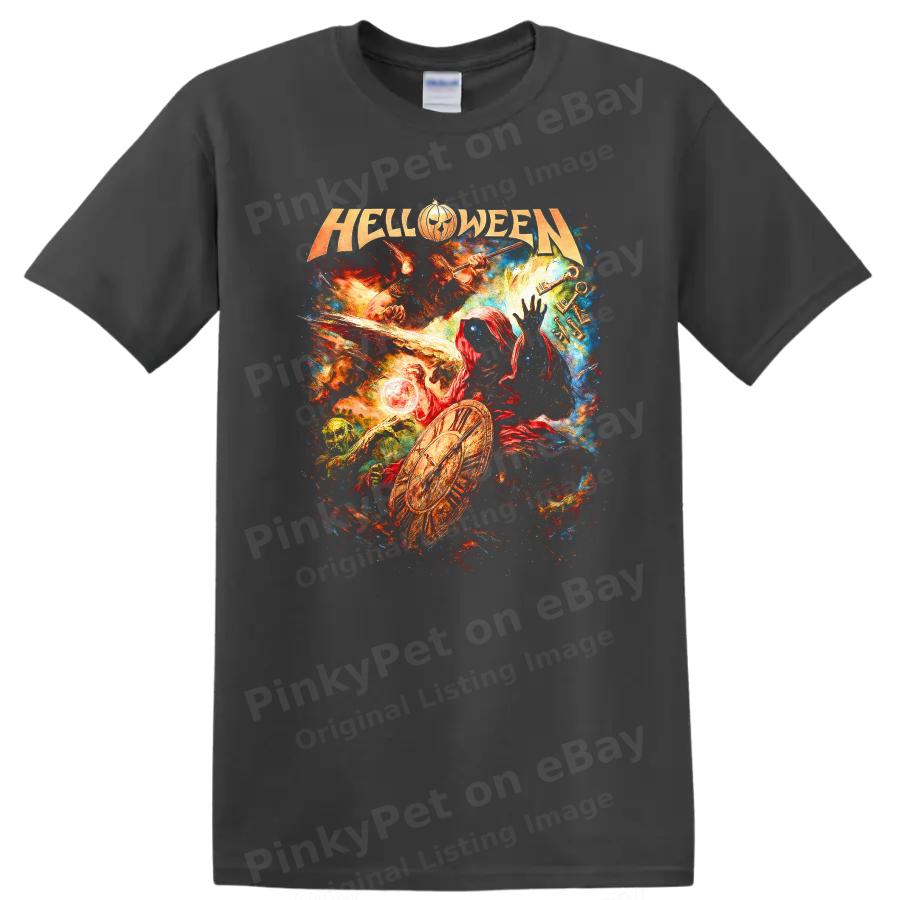 T-shirt con Copertina Album Rock Retro Heavy Metal Design di Halloween Maglietta Grafica