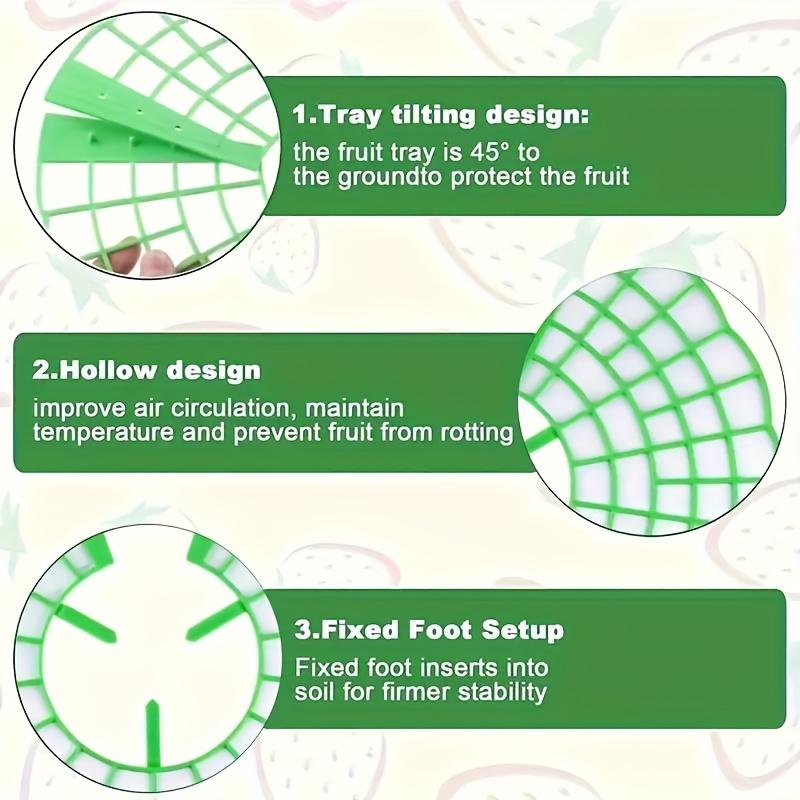 10Pcs Strawberry Plant Support Racks Plastic Fruit Growing Stand for Garden