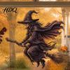 Odnímatelné Halloweenské Dekorace Čarodějnice na Koštěti Statická Samolepka na Sklo Tematická Samolepka na Okno Párty Potřeby Samolepka na Stěnu pro Výlohy Dveře