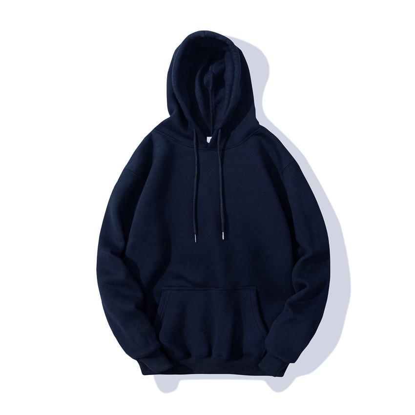 Unisex Solid Color Ribbed Cuff Hoodie Sweatshirt