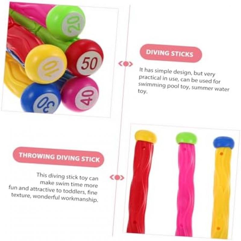 BESTonZON 5-Piece Colorful Dive Rings Set, Durable Plastic Pool Diving Toys, Safe & Skin-Friendly, Promotes Swimming Fun & Diving Skills