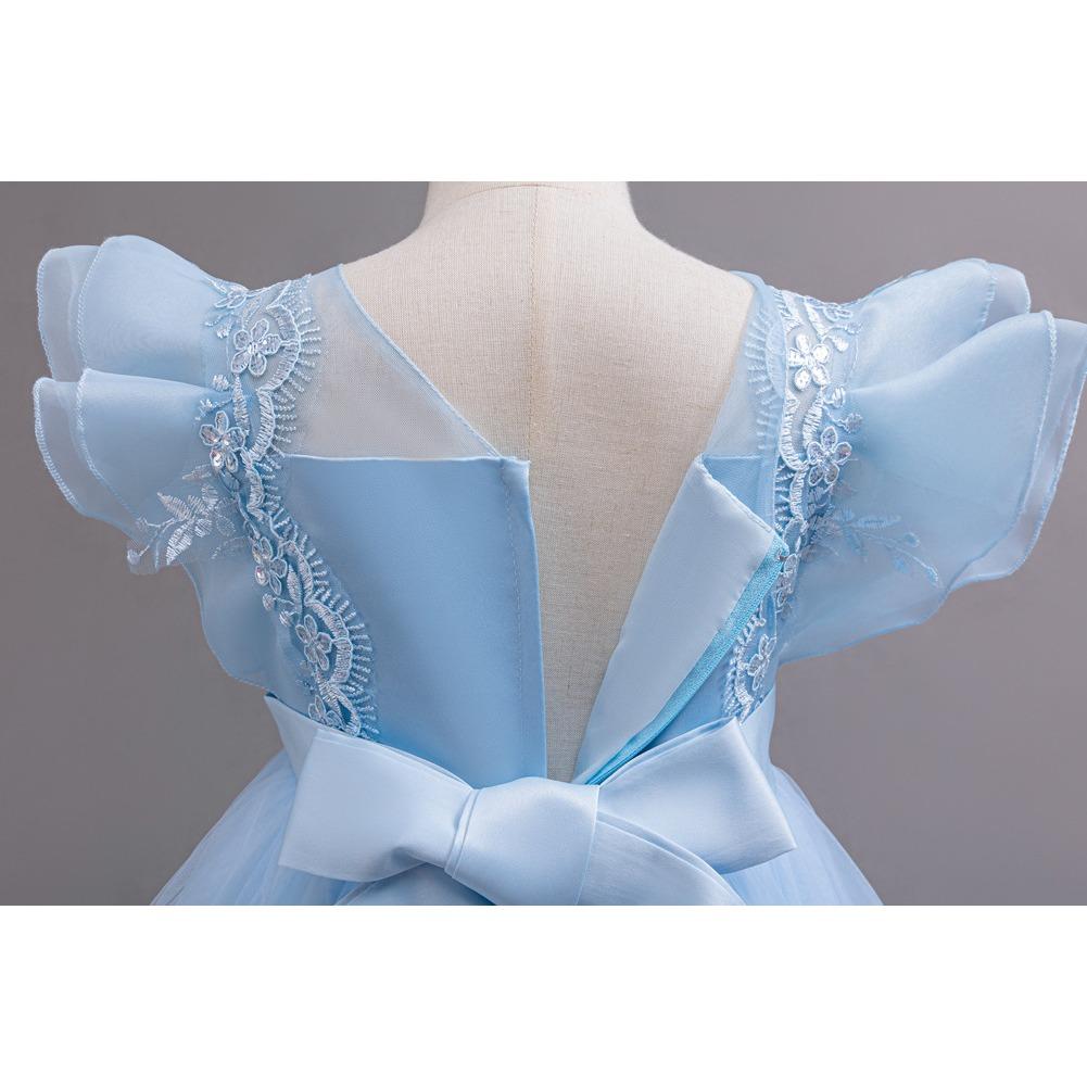 Children's Mesh Gowns Pom Pom Princess Dresses Medium and Large Children's Dresses Dresses Girls' Weekend Costumes  Girl's Favourite Dress