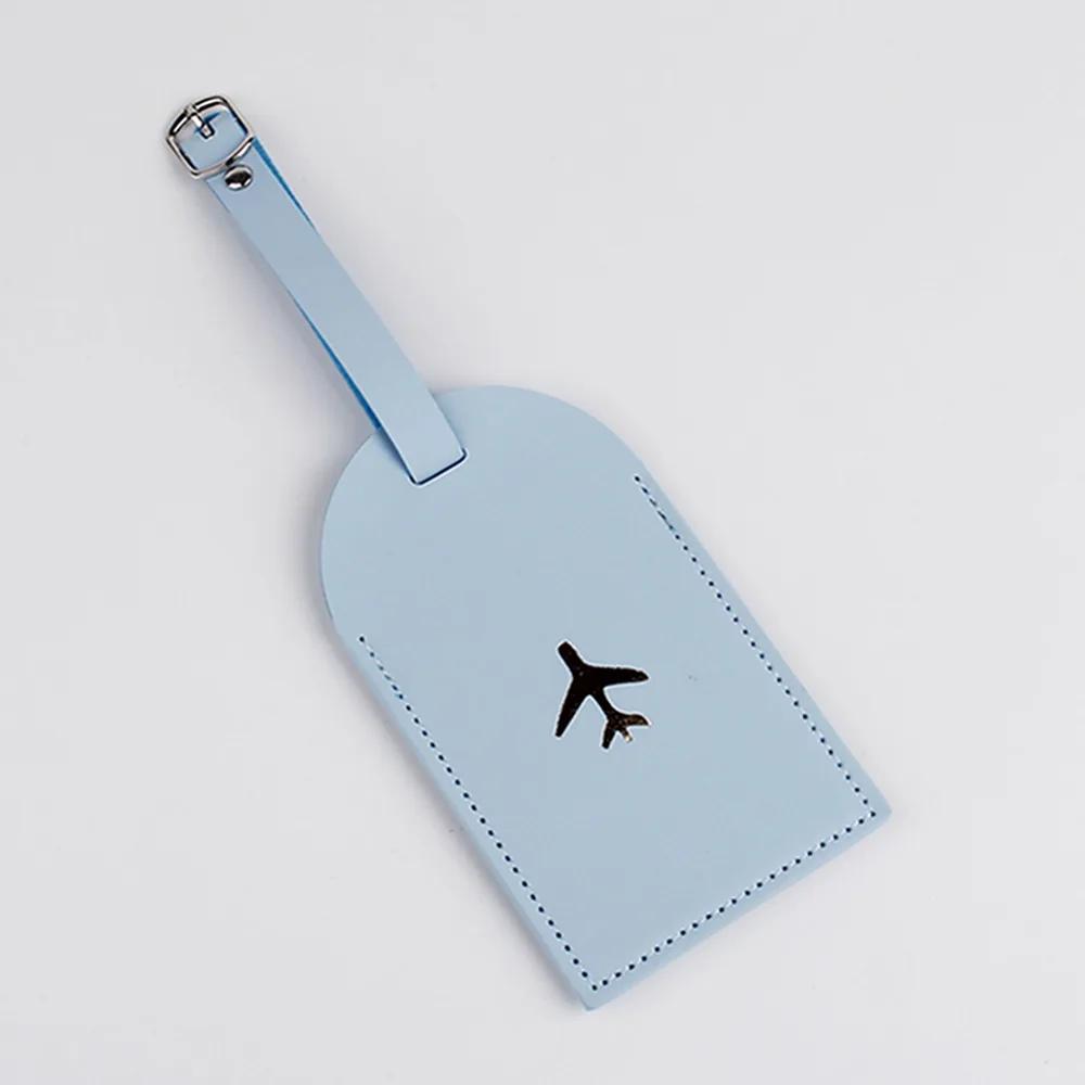 Luggage Tag Suitcase Luggage Label PU Leather Baggage Boarding Bag Tag Portable Travel Accessories Name ID Address Holder