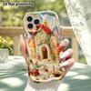 Phone Case: 2D flat, suitable for iPhone 18, 17, 16, 15, 14, 13, 12Pro protective case, fairy tale town, perfect Christmas and Halloween holiday gift