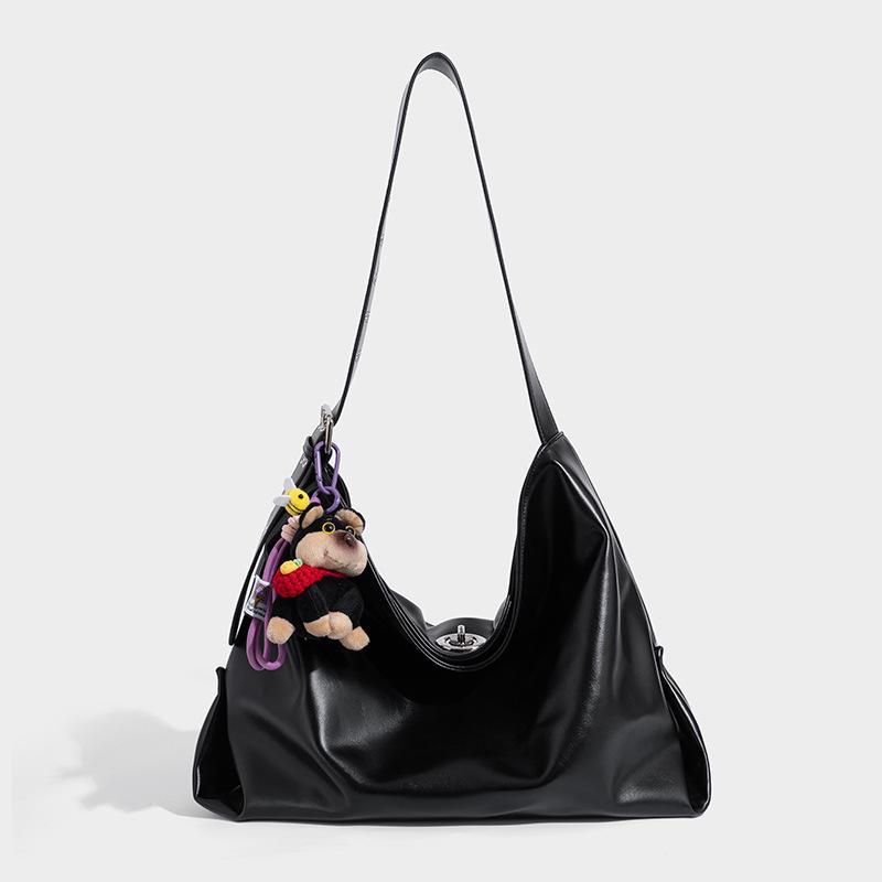 

Elegant underarm bag 2025 new model, high-end shoulder bag, large-capacity tote bag, simple Japanese and Korean fashion large bag чёрный