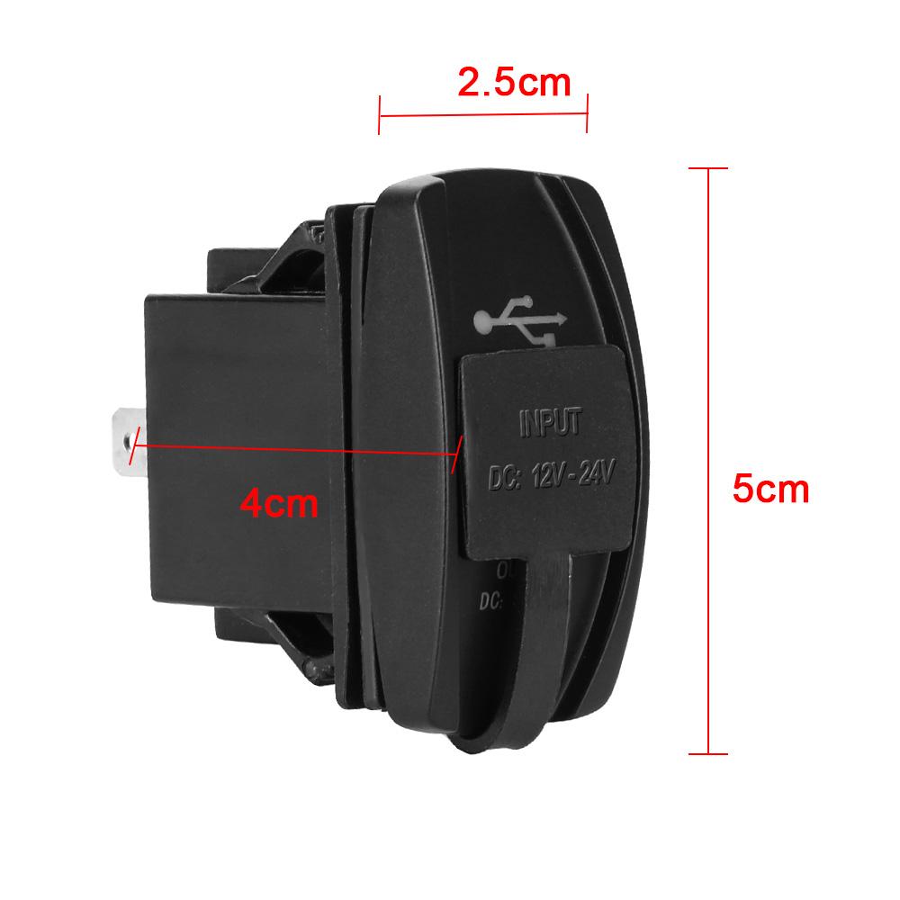 5V 3.1A LED Auto Adapter Car Charger Dual USB Ports Waterproof Universal for Car RV Camper Caravans Dustproof Phone Charger