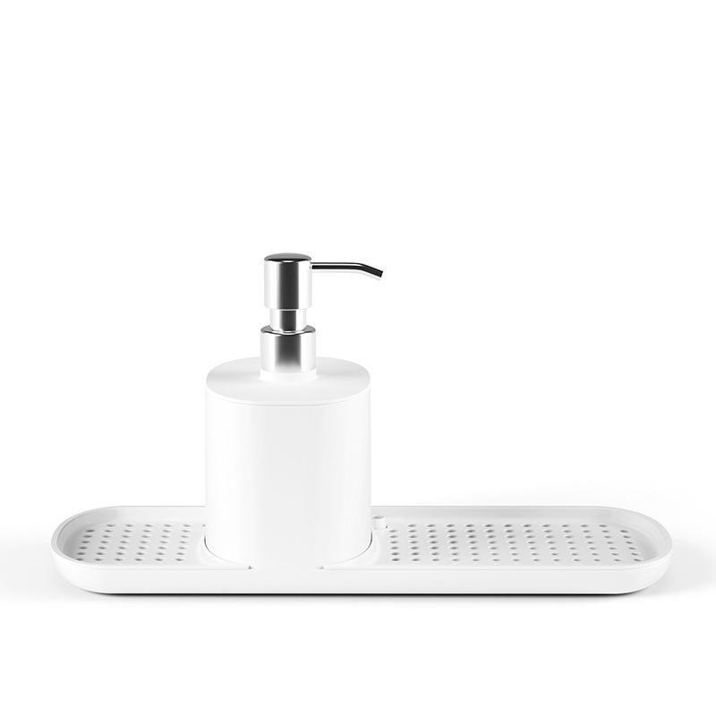 Stainless Steel Soap Dispenser with Draining Rack