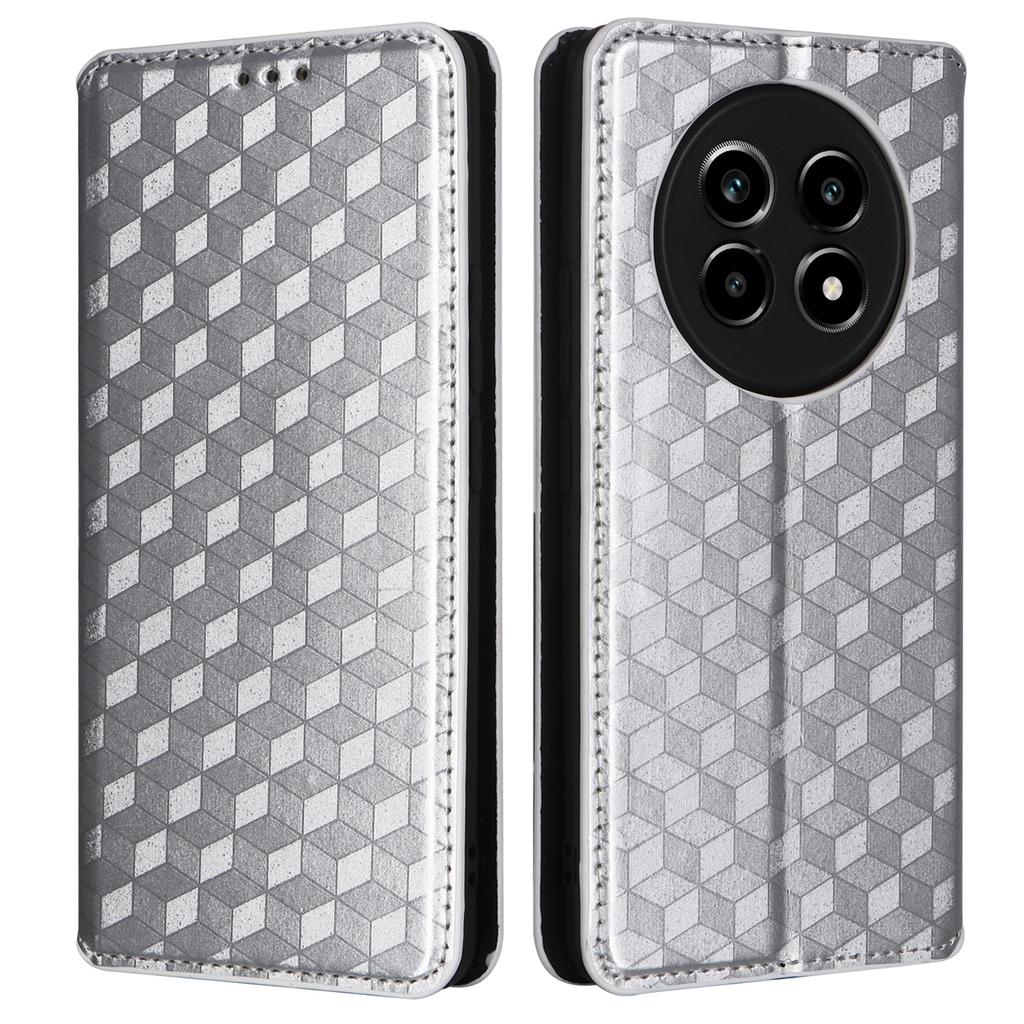 For Realme 14 Pro Lite 5G/13 Pro 5G (Global)/13 Pro+ 5G (Global) Wallet Case Rhombus Imprinted Leather Phone Cover