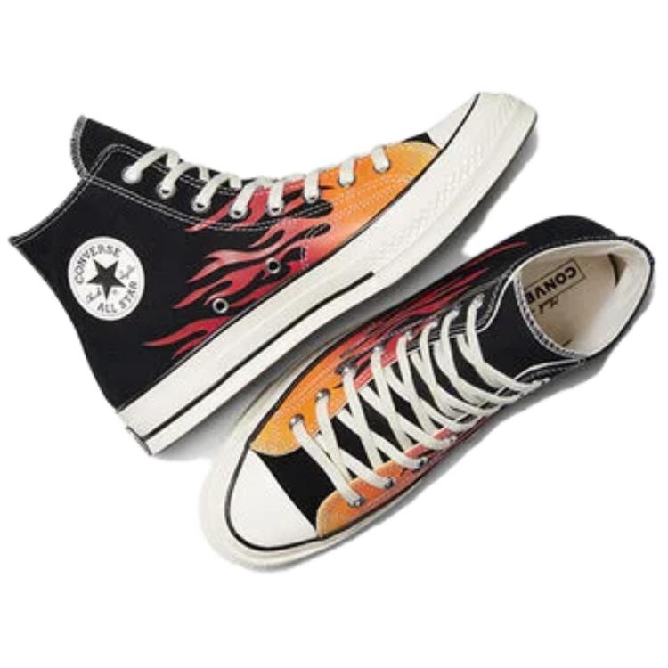 Converse Chuck 70 High Fire Sneakers da Uomo Nero Rosso Giallo A15610C